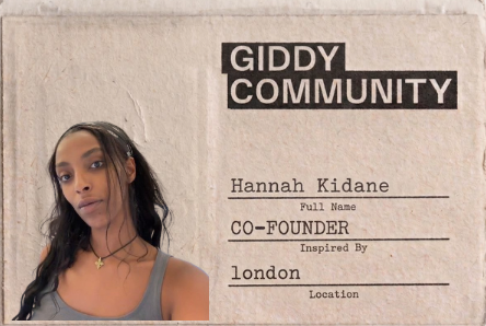 Giddy Community card: Hannah Kidane, co-founder, London